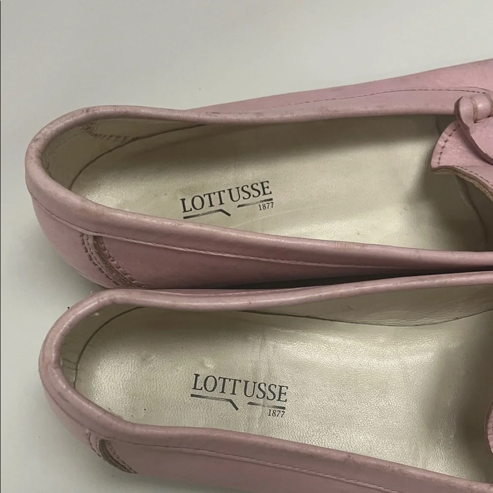 Lottusse Men’s size 7 Pink Leather Penny Loafers / preowned